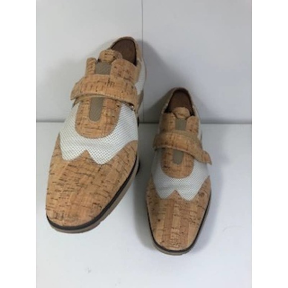 Donald J Pliner Two Tone Leather Penn Spectator Strap Dress Shoe Brown US 12 M main image 5